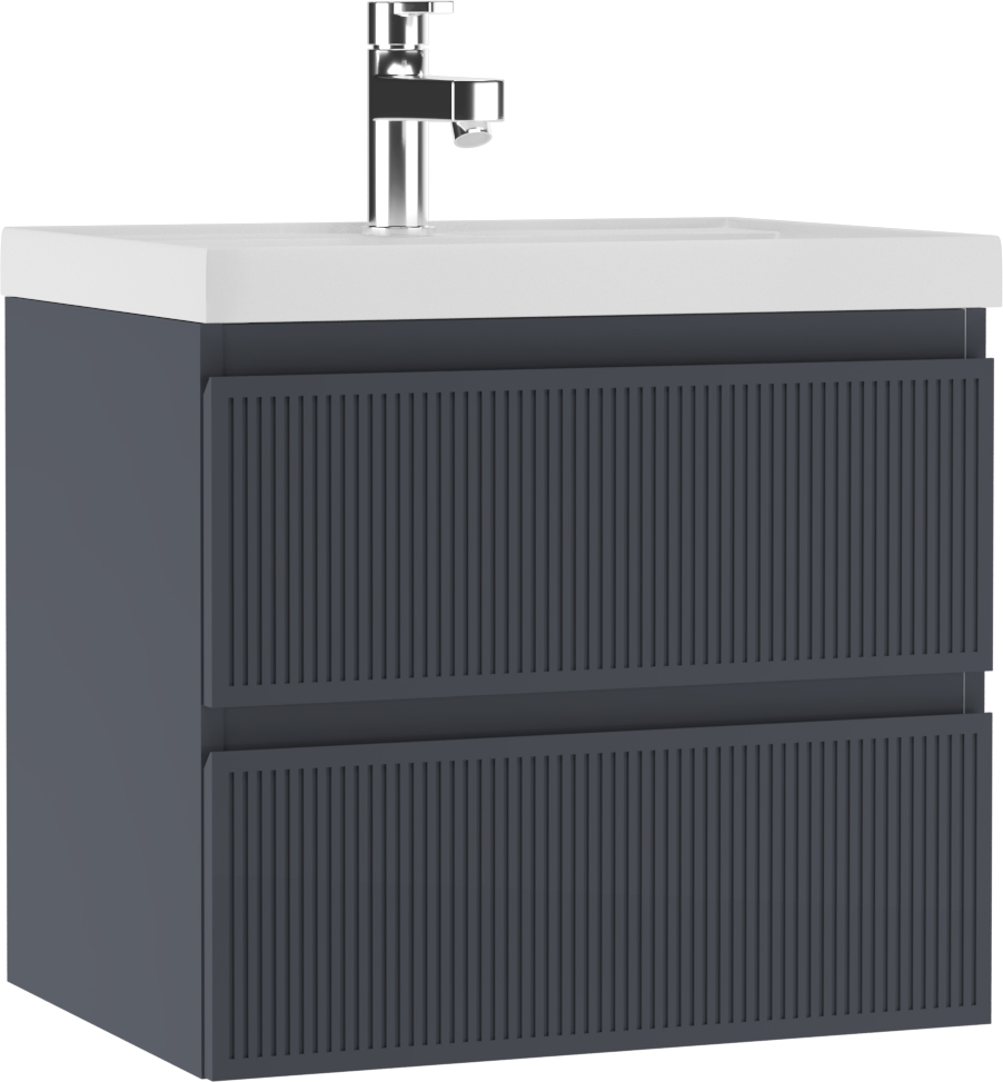 Тумба подвесная под умывальник "ЮНИТ 60" (Unit) Тауэр (Tower) В2 Графит Домино