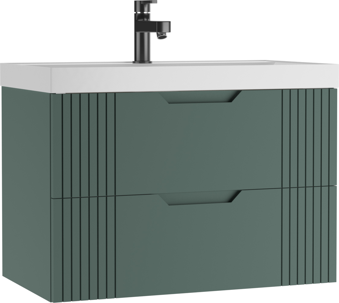 Тумба подвесная под умывальник "ЮНИТ 80" (Unit) Гарден (Garden) В2 Зеленый Домино