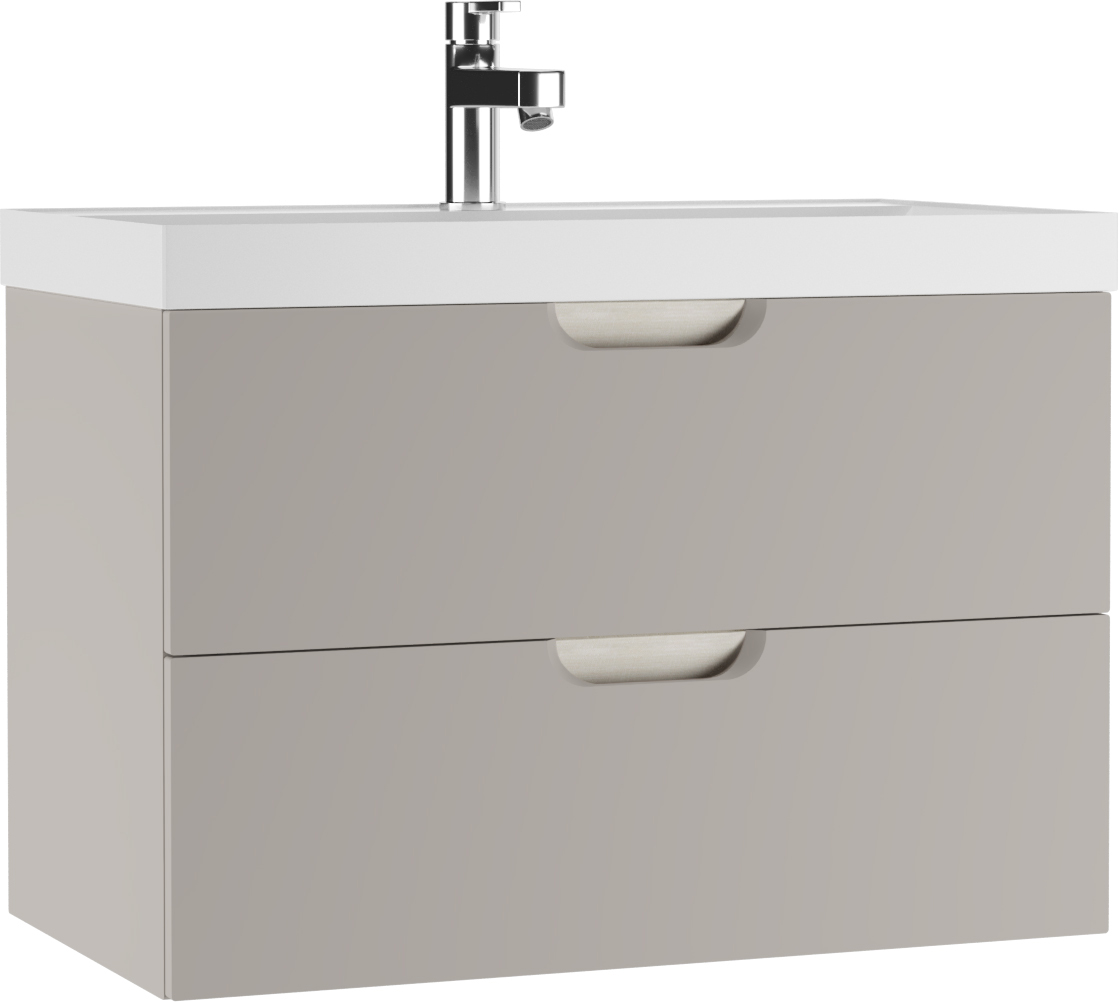 Тумба подвесная под умывальник "ЮНИТ 80" (Unit) Дюна (Dune) Серый тауп В2 Домино