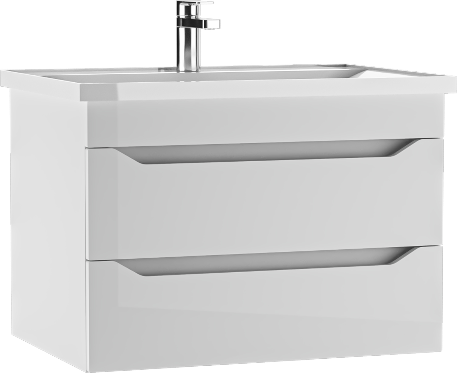 Тумба подвесная под умывальник "НОВА 70" (Nova) Ева с двумя ящиками В2 АЙСБЕРГ