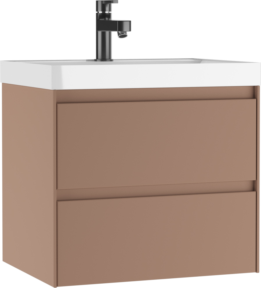 Тумба подвесная под умывальник "ЮНИТ 60" (Unit) Верона (Verona) В2 Мокко Домино