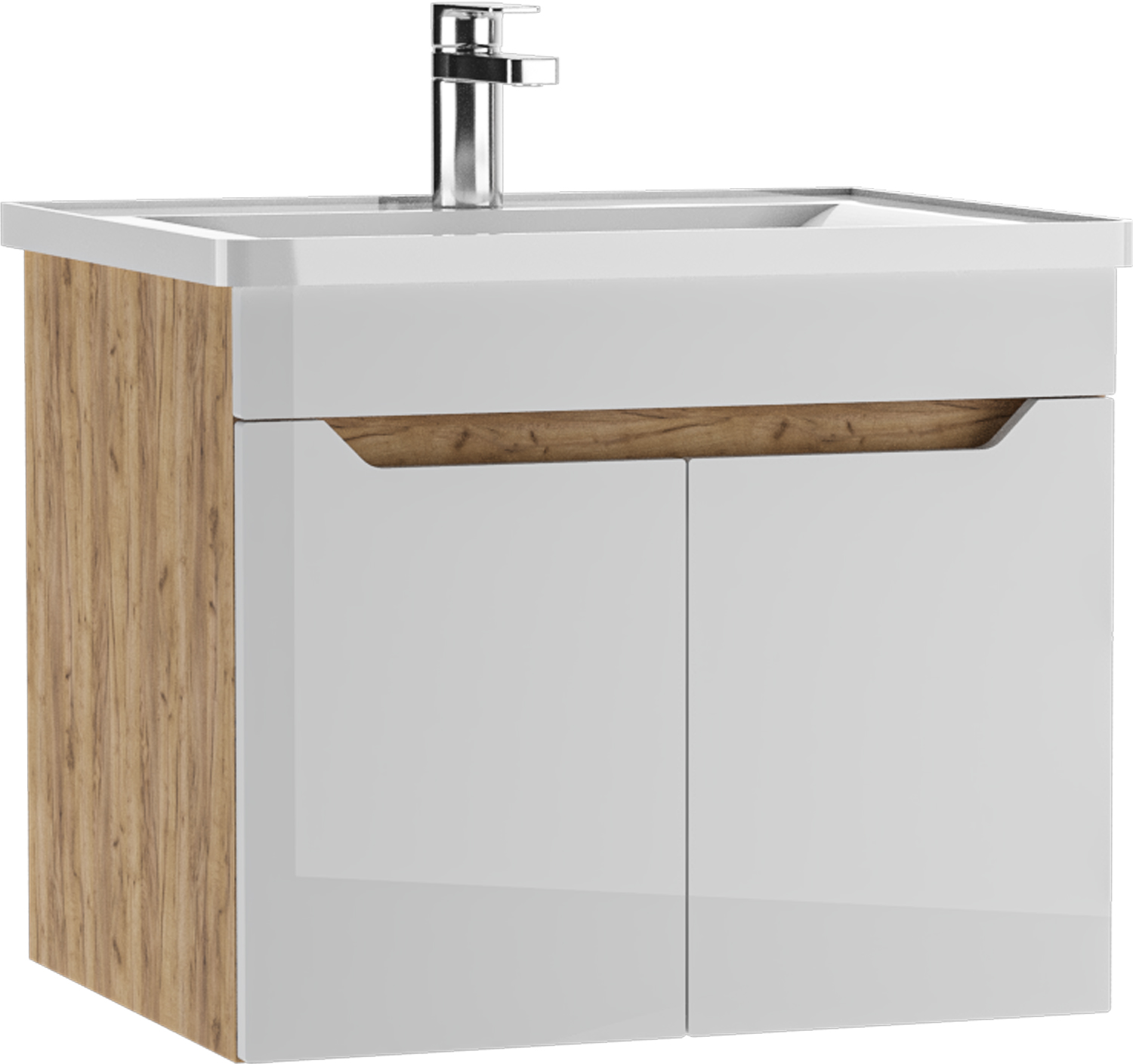 Тумба подвесная под умывальник "РИВО 60" (Rivo) Мечта без ящика Дуб Сонома АЙСБЕРГ