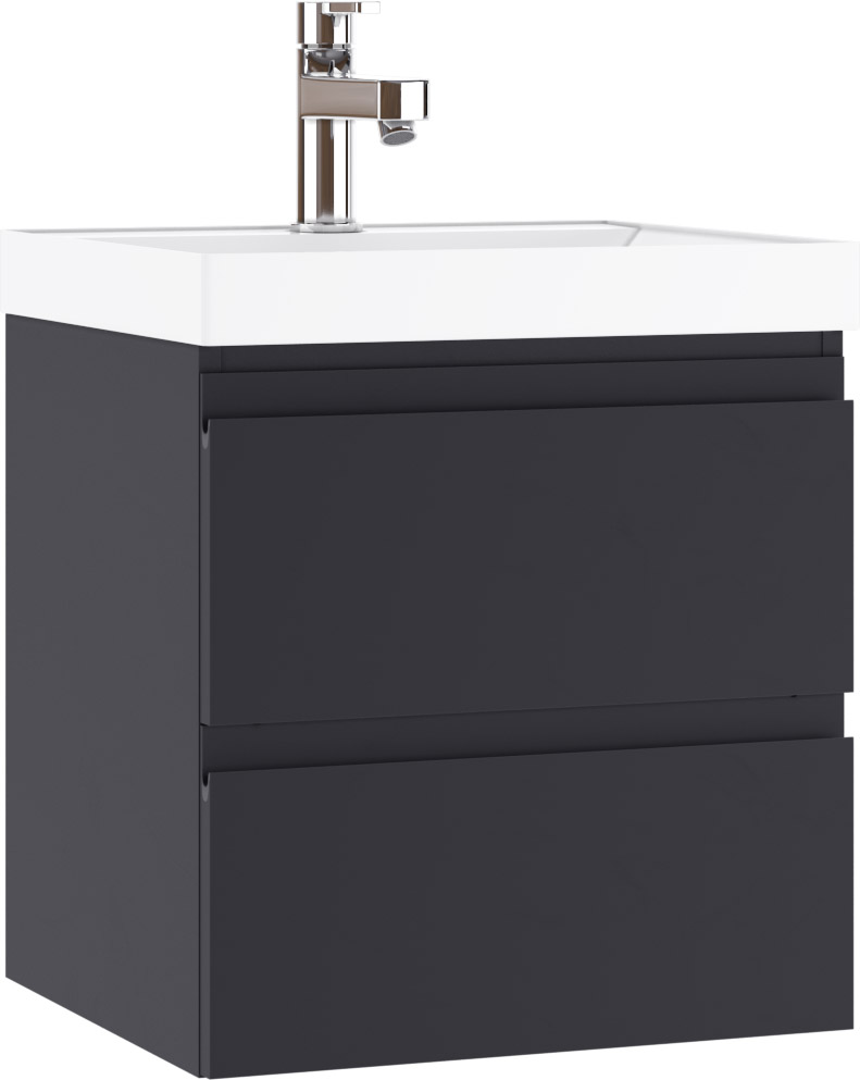 Тумба подвесная под умывальник "Классика 50" (Classica) Графо (Grafo) графит матовый В2 Домино