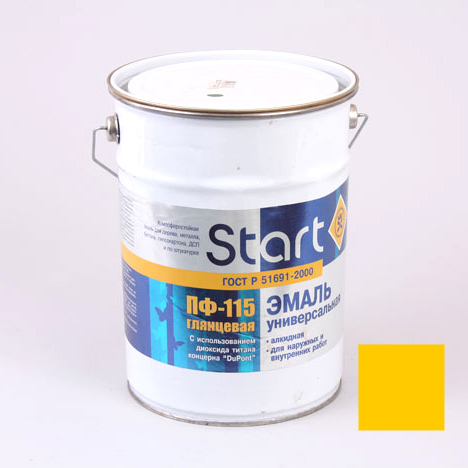 Эмаль ПФ-115 желтая Start (6кг)