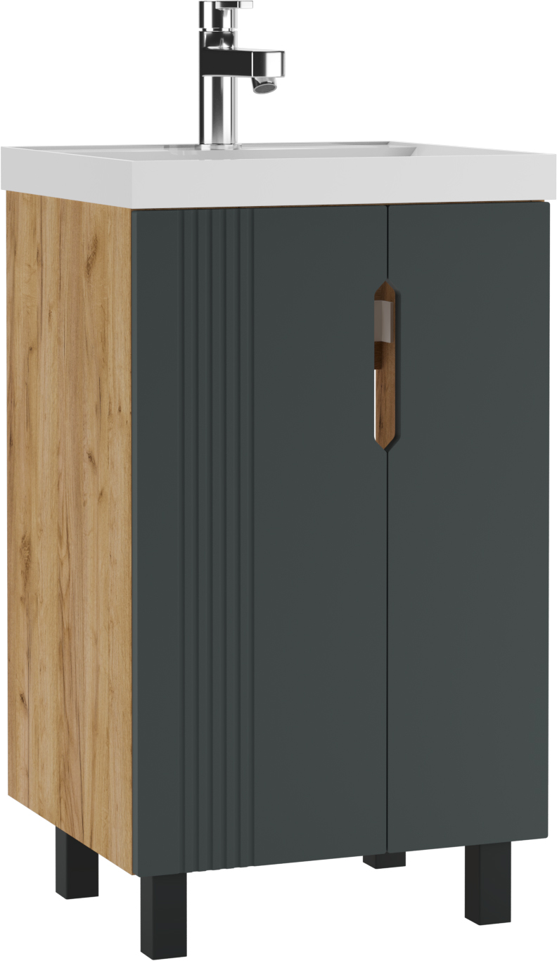 Тумба под умывальник "Базис 50" (Bazis) Марта без ящика Дуб вотан АЙСБЕРГ