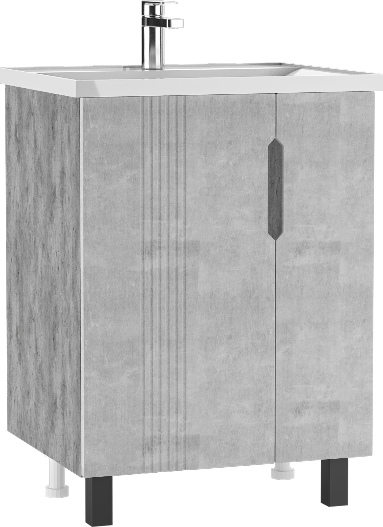 Тумба под умывальник "НОВА 60" (Nova) Марта без ящика Бетон АЙСБЕРГ