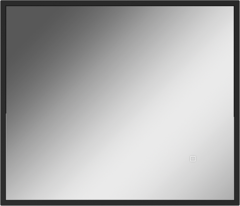 Зеркало Графо 700х600 (Grafo) графит матовый с подсветкой Домино