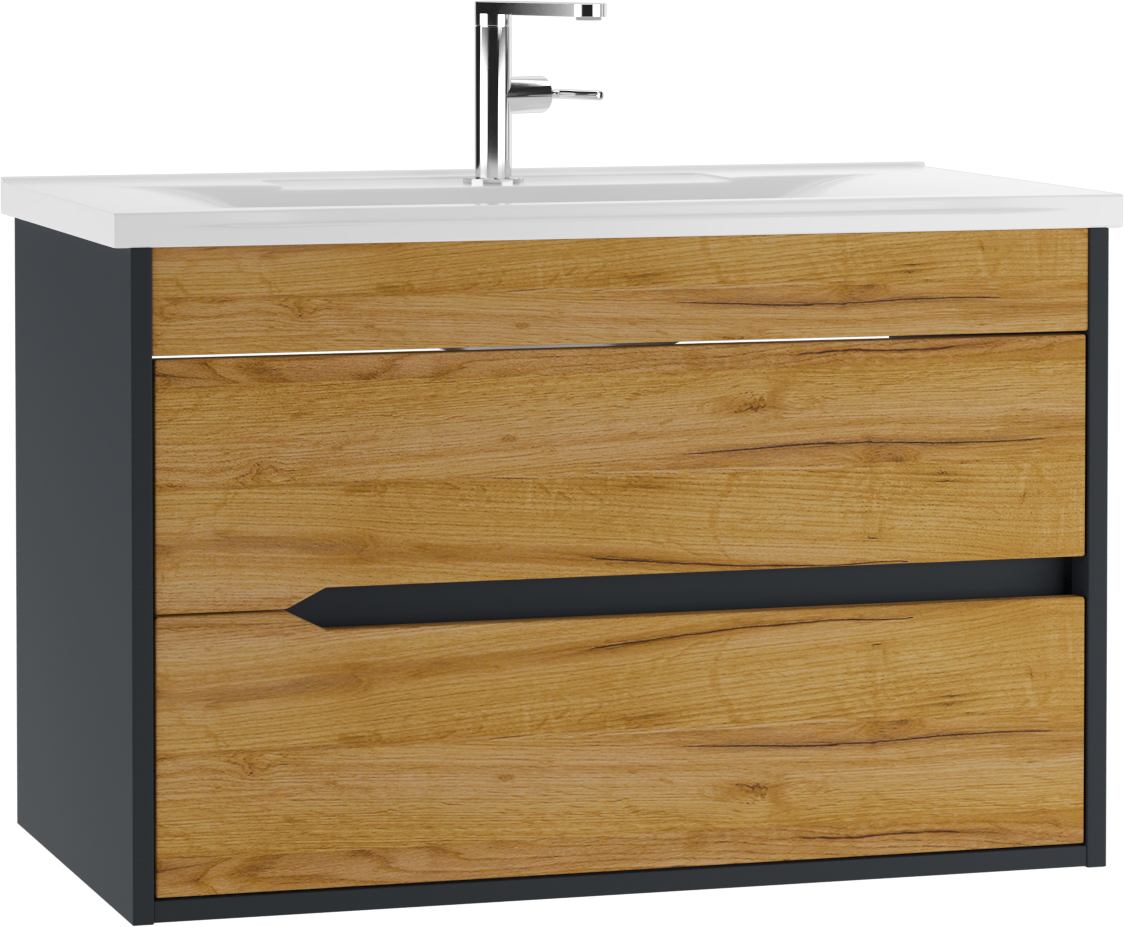 Тумба подвесная под умывальник "Элен 80" (Elena) Карат (Karat) Вотан В2 Домино