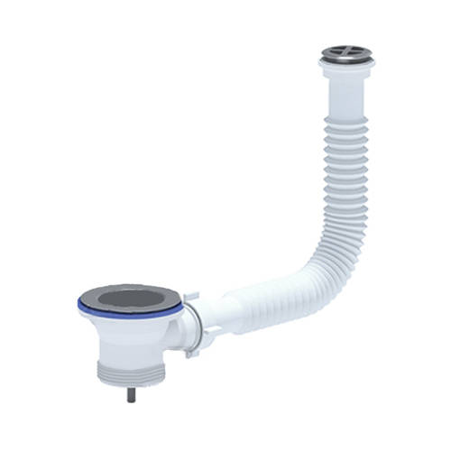 Выпуск для раковины с решеткой 63мм и круглым переливом 12<25 мм