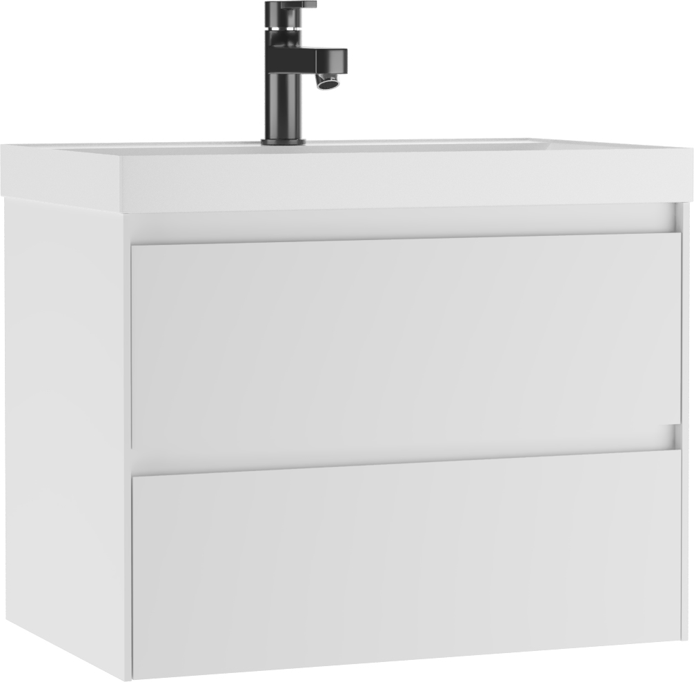 Тумба подвесная под умывальник "ЮНИТ 70" (Unit) Верона (Verona) В2 Белый Домино