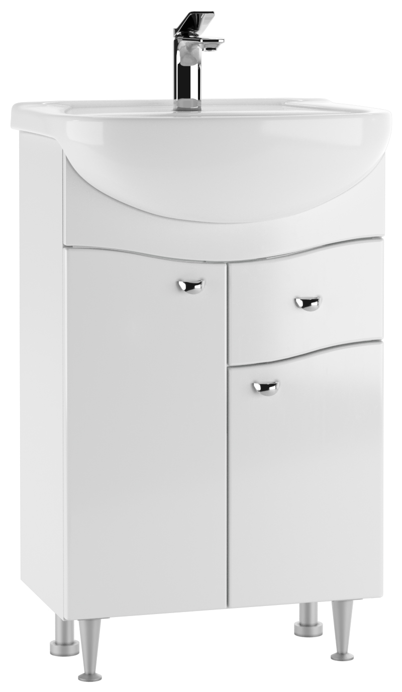 Тумба под умывальник "Уют 55 Волна" с верхним ящиком В1  АЙСБЕРГ