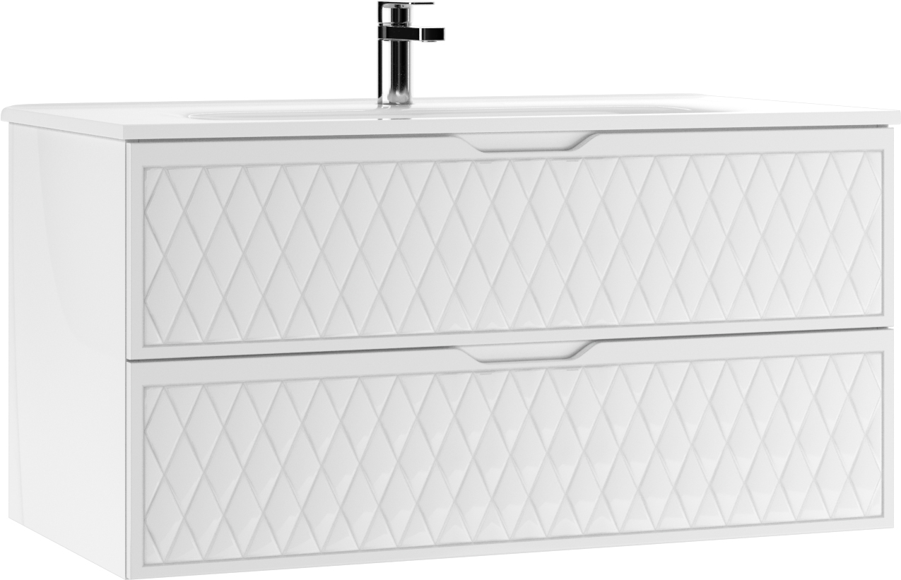 Тумба подвесная под умывальник "Стелла 100" (Stella)  3D В2 Домино*