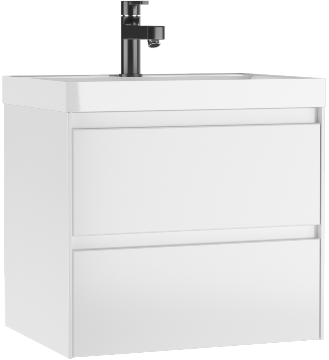 Тумба подвесная под умывальник "ЮНИТ 60" (Unit) Верона (Verona) В2 Белый Домино