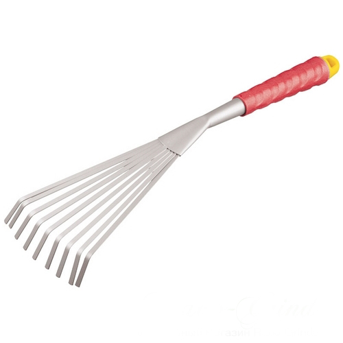 Грабельки GRINDA веерные с плоскими зубцами, из углеродистой стали с коннекторной системой, 420 мм