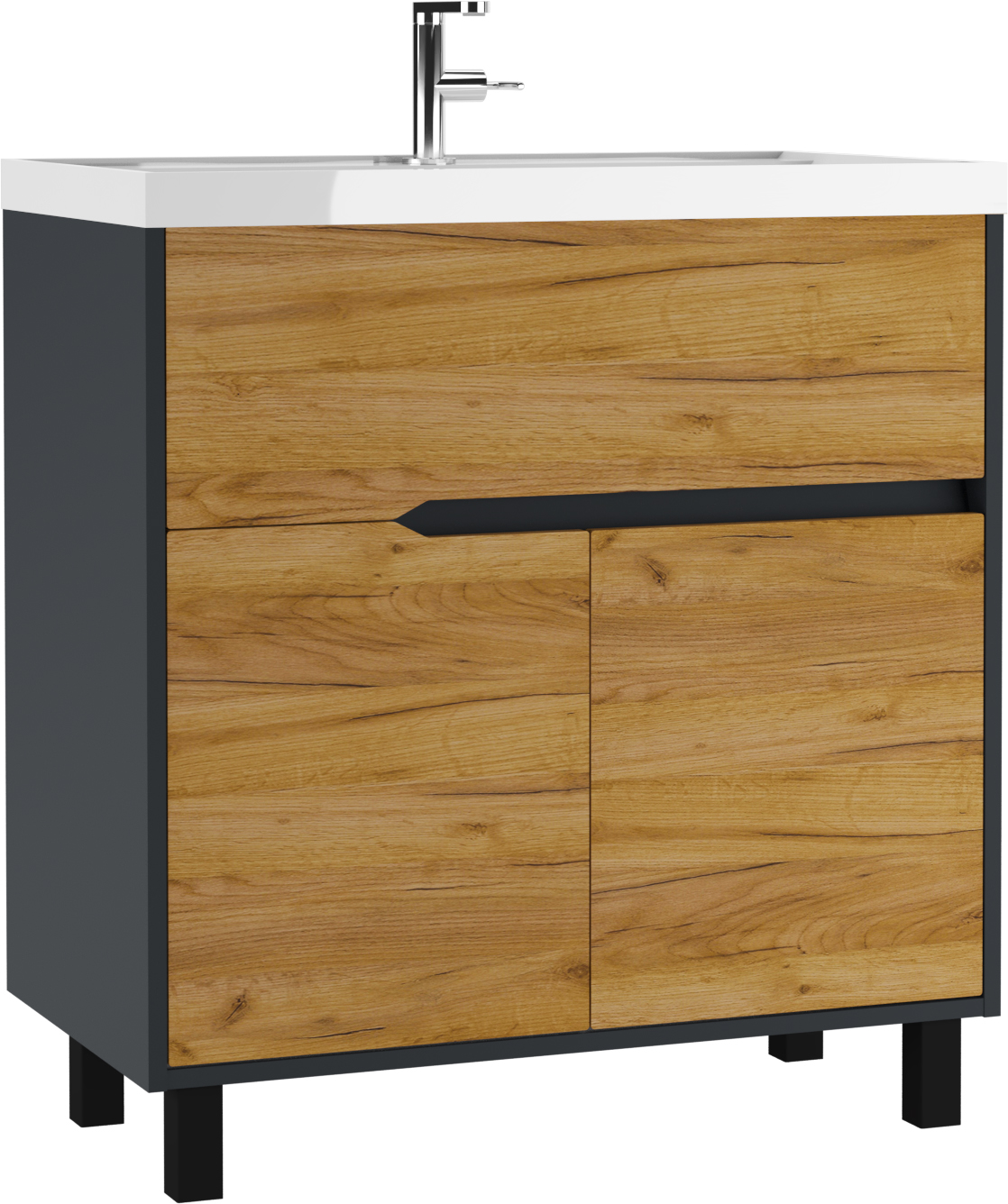 Тумба под умывальник "ЮНИТ 80" (Unit) Карат (Karat) Вотан В1 Домино