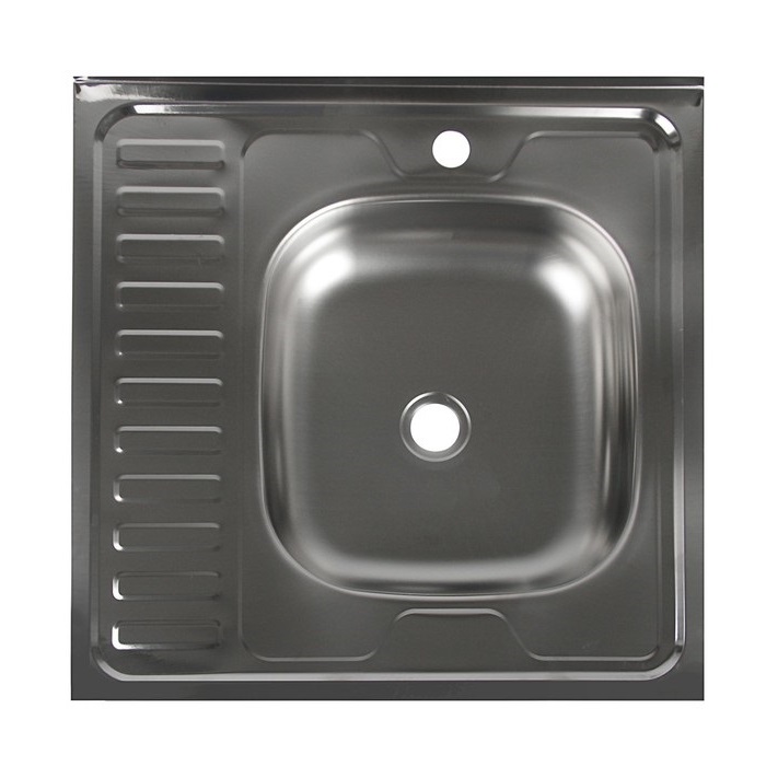 Мойка кухонная 60*60 чаша справа 0,6мм (без сифона) Владикс (Vladiks) L-403
