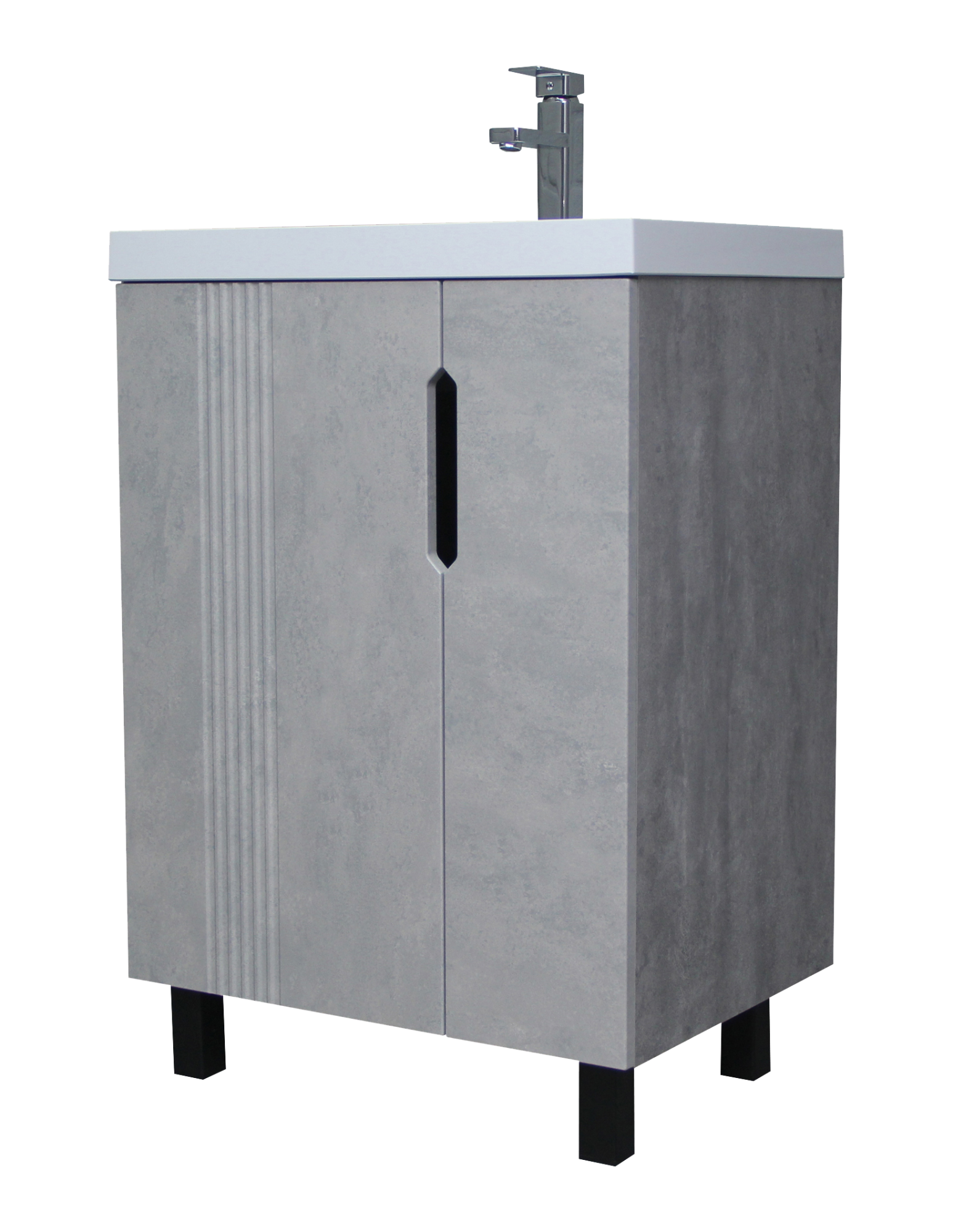 Тумба под умывальник "ЮНИТ 60" (Unit) Марта без ящика Бетон АЙСБЕРГ